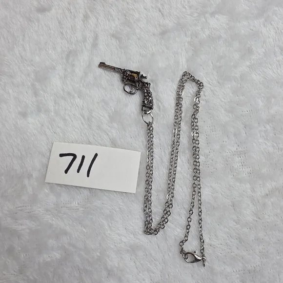 Silver Revolver Pendant Necklace for Women - Picture 4 of 6